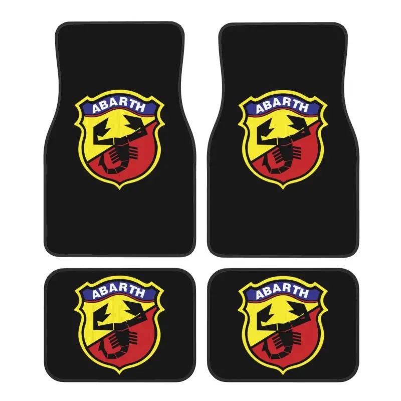 YIH4 Individuelle Abarth C Cooles Auto Fußmatten Set 4-teilig Auto Vorder- und Hinterfußmatten Universelle Teppiche mit rutschfester Gummirückseite