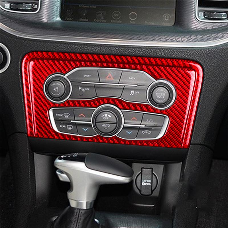 Carbon Fiber Trim Decorative Strip Passenger Side Glove Box Self Adhesive Car Interior Accessories For Dodge Charger 2015-2023