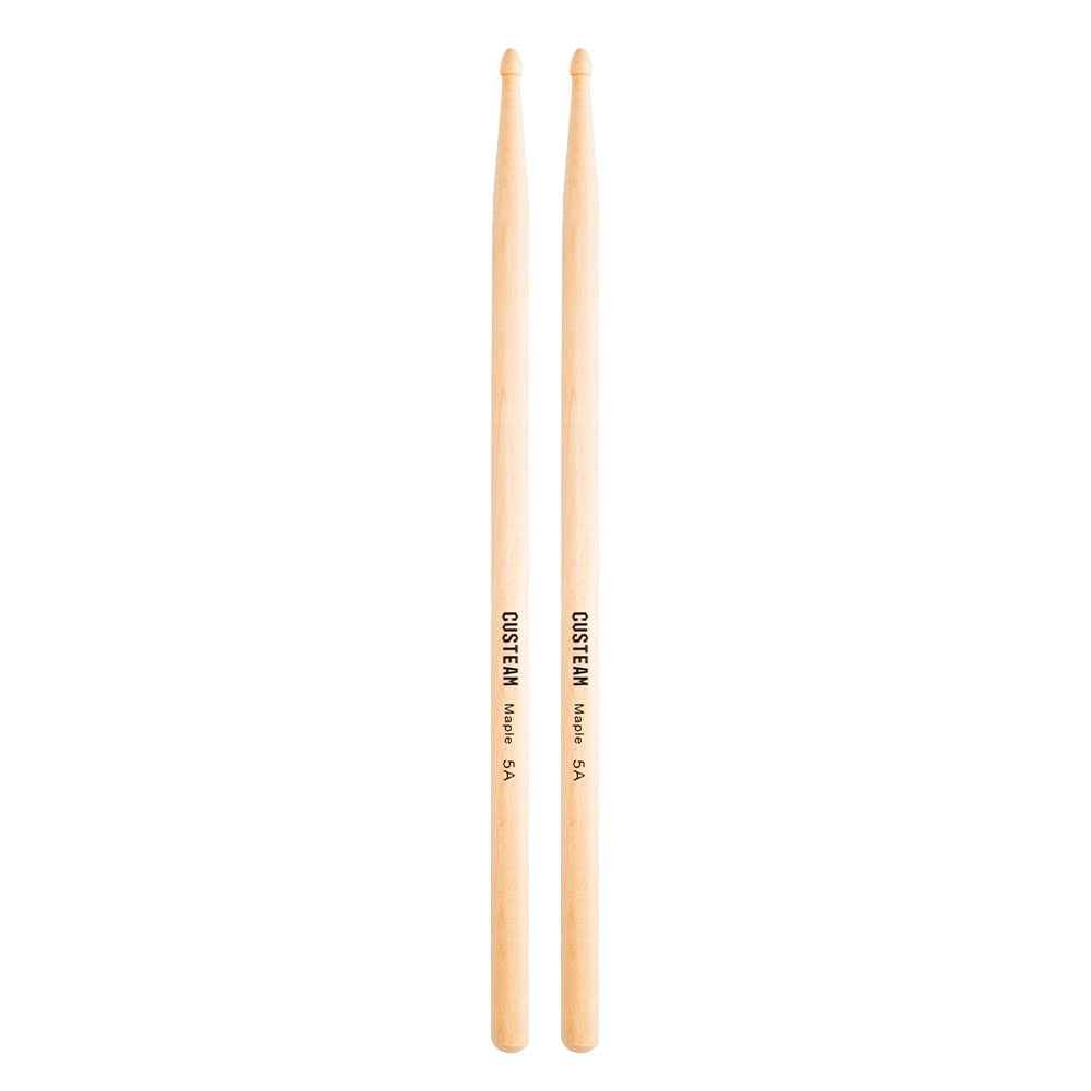 CUSTEAM 5A Maple Drumsticks for Practice, Set of 3 Pairs (6 Sticks), 42.5 X 5 X 3.5 Cm