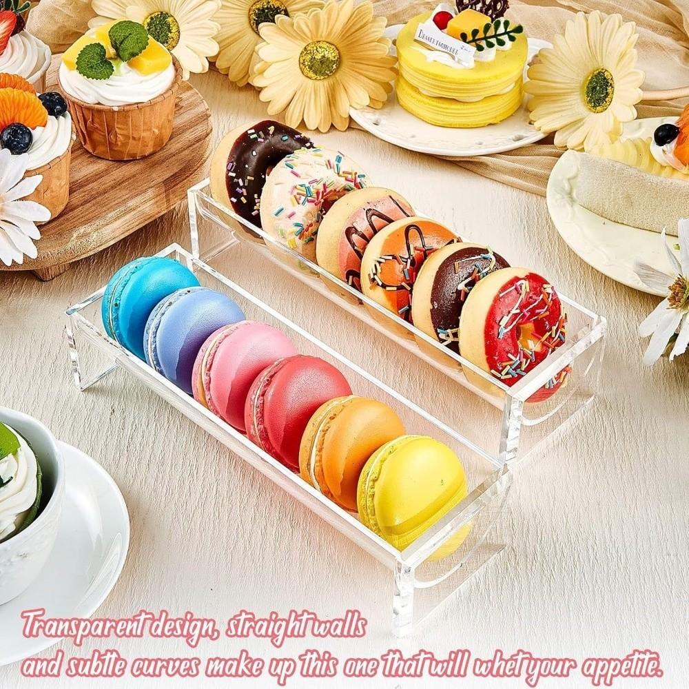 Durable Clear Cracker Tray Acrylic Cracker Holder Cracker Serving Tray Versatile 8.7*2.7in Biscuit Stand Serving Stand