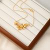 Antique Sansheng Sanshi Flower Necklace Femininity Light Luxury Niche Fashion Collarbone Chain