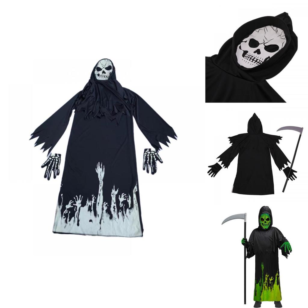 Authentic Grim Reaper Cosplay Costume For Kids