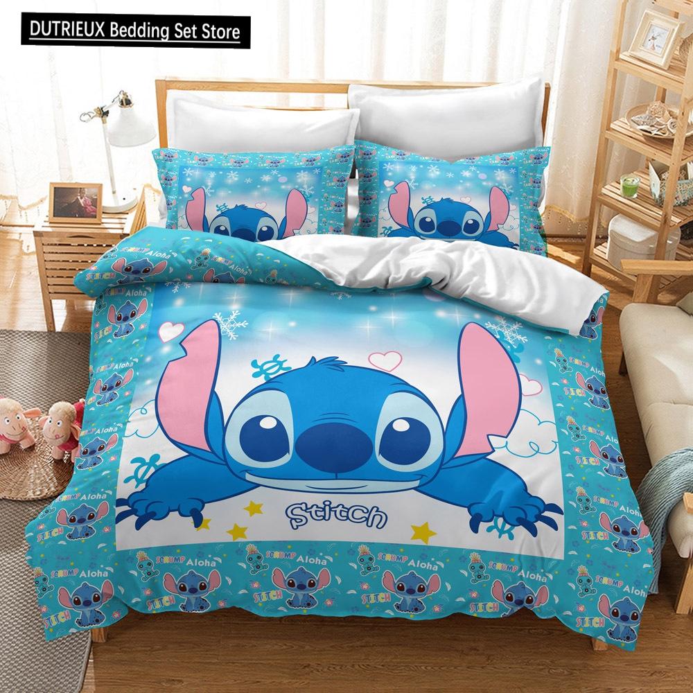 

Disney Anime Cartoon Stitch Bedding Set Lilo Children s Room Decoration Pillow Cover Quilt Cover Birthday Gift Decoration 135x200cm