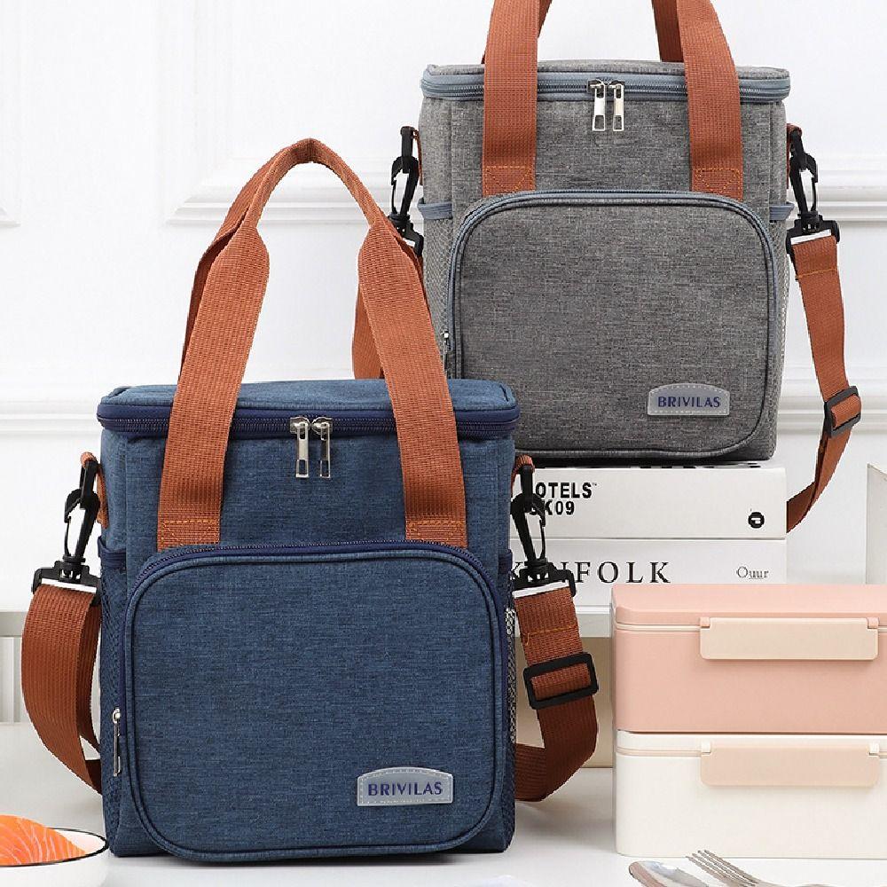Leakproof Double Deck Lunch Cooler Bag Lightweight Picnic Tote Bag Food Storage Bag  School