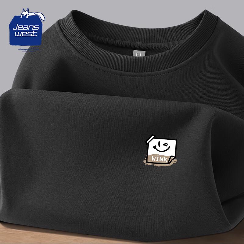 JEANSWEST CLUB Men s Casual Round Neck Long Sleeve Pullover Sweatshirt M