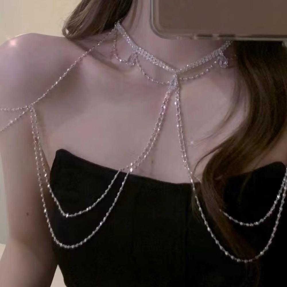 Clavicle Chain Multi-layer Tassel Chain Crystal Jewelry Ornament Women Jewelry
