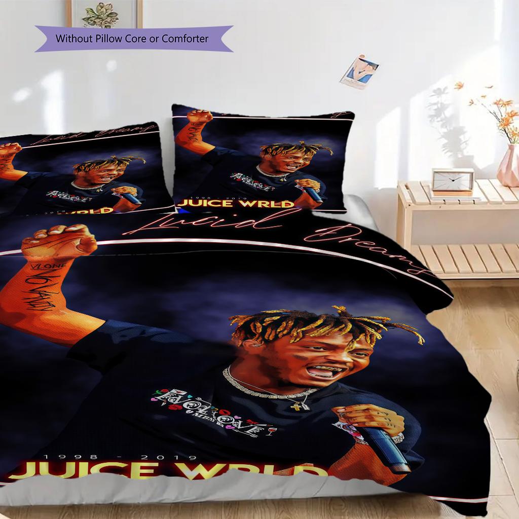 Juice Wrld Legacy Music Impact Threepiece Set 1 Duvet Cover 2 Pillowcase Without Core Soft And Comfortable Christmas Birthday Gift