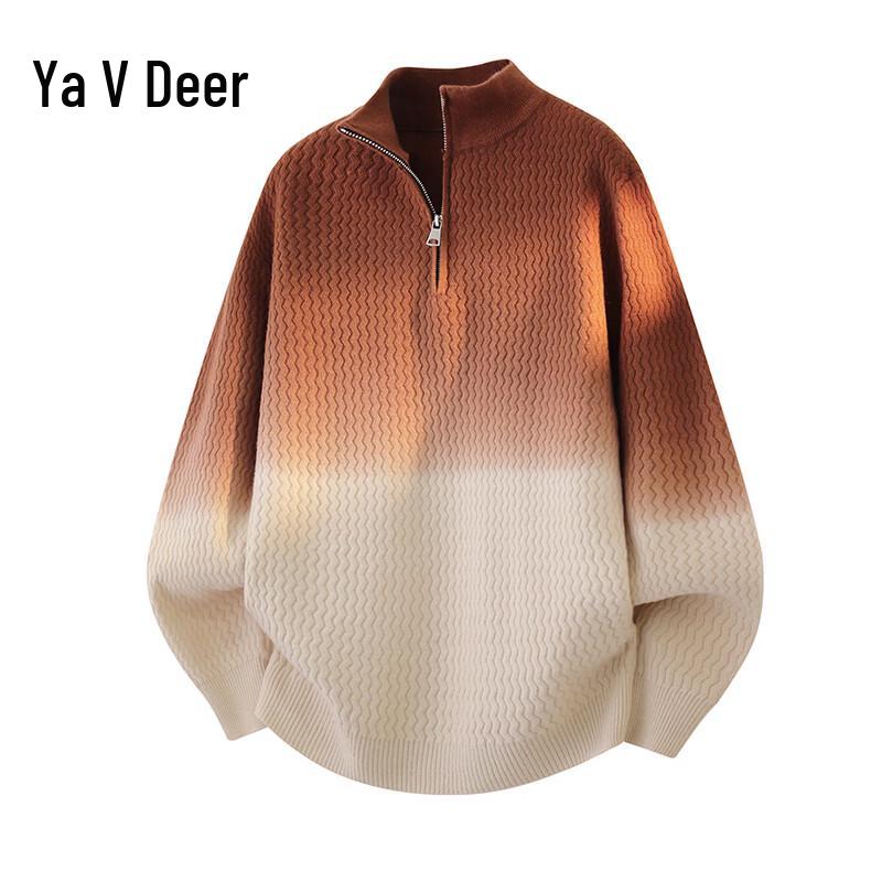 

Yalu Men s Gradient Half-Zip Pullover Sweater 2XL