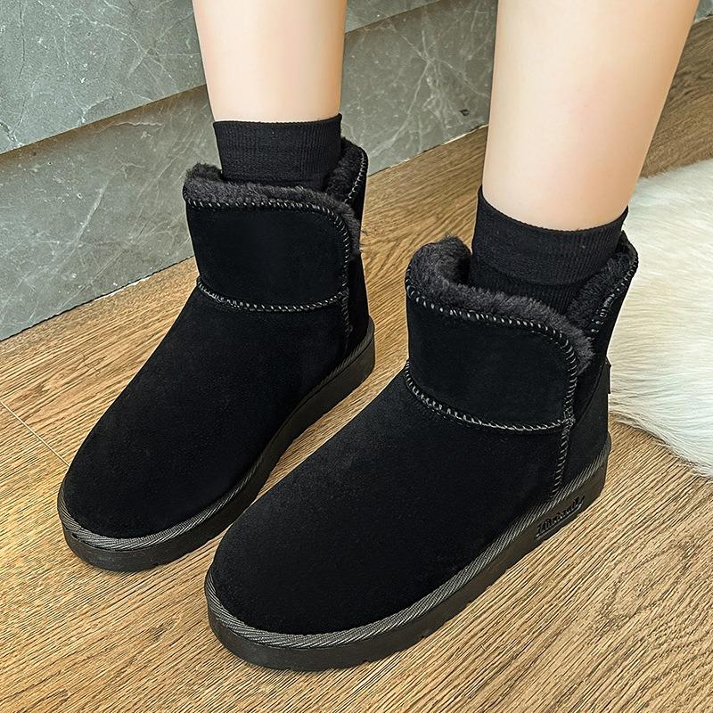 Women's Snow Boots Winter New Fleece Thickened Cotton Boots Children's Warm Short Tube Bread Cotton Shoes