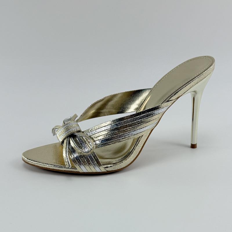 2025 Women's Versatile Cross Strap Round Toe High Heel Sandals & Slippers - Spring/Autumn Fashion, Plus Size Available