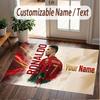 Custom Rug Cristiano Ronaldo Pattern Print Name Text Soft Non‑Slip Floor Carpet for Home Indoor Decoration