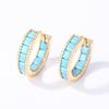 ZAKOL Geometric Square Colorful Zircon Hoop Earrings for Women Girls Fashion Minimalist Ear Accessories Shiny Crystal Zircon