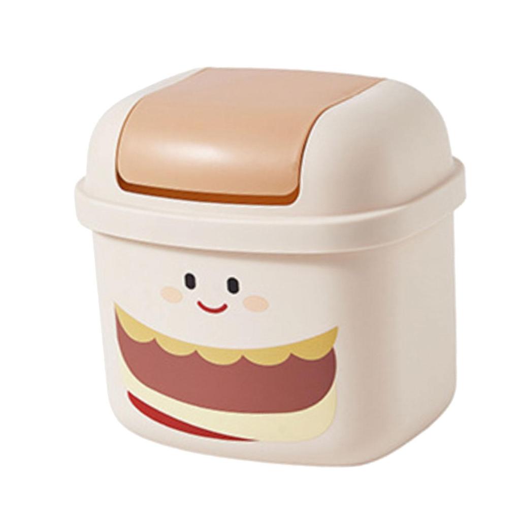 Mini Trash Can Countertop Wastebasket Cartoon for Dressing Table Tiny Trash Bin Trash Bin for Table Bathroom Desktop Bedroom