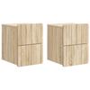 Wall Mounted Nightstand 2 Pcs Sonoma Oak 33 X 34.5 X 43 Cm