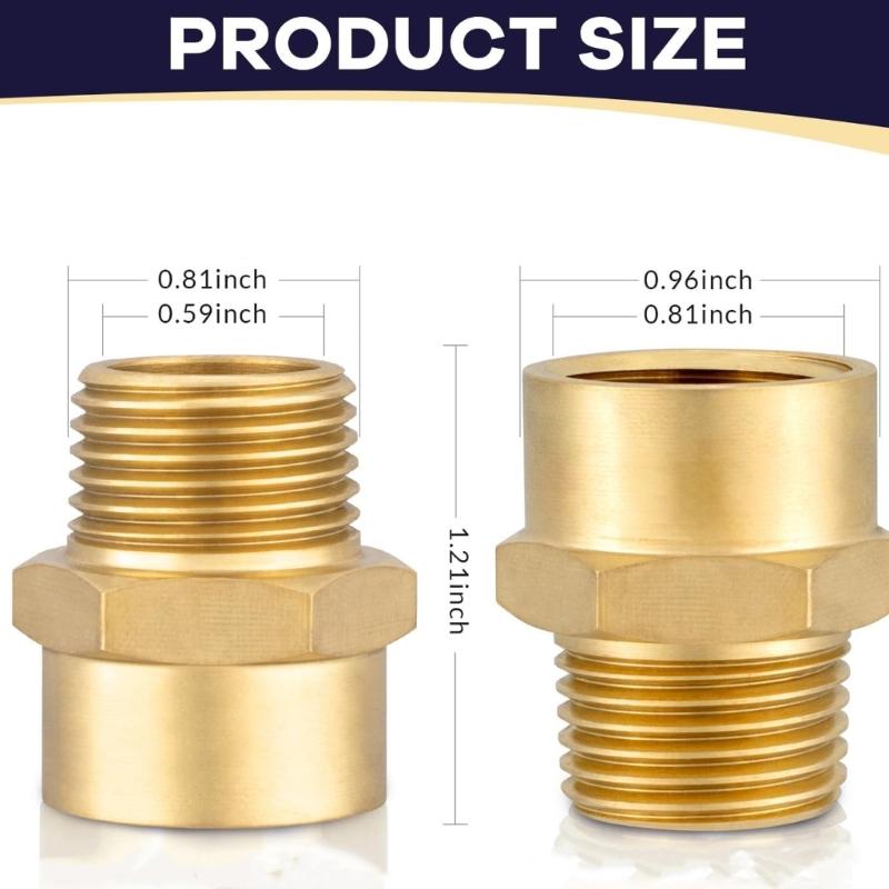 2PCS Metal Brass G1/2 BSP Female To 1/2Inch NPT Male Thread Pipe Fitting Adapter For Plumbing And Irrigation Systems