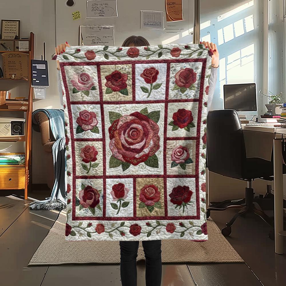 Rose Flower Print Flannel Blanket, High quality Comfortable for All Seasons, Home Decor, Warmth and Comfort, Perfect for Christmas Gifts101