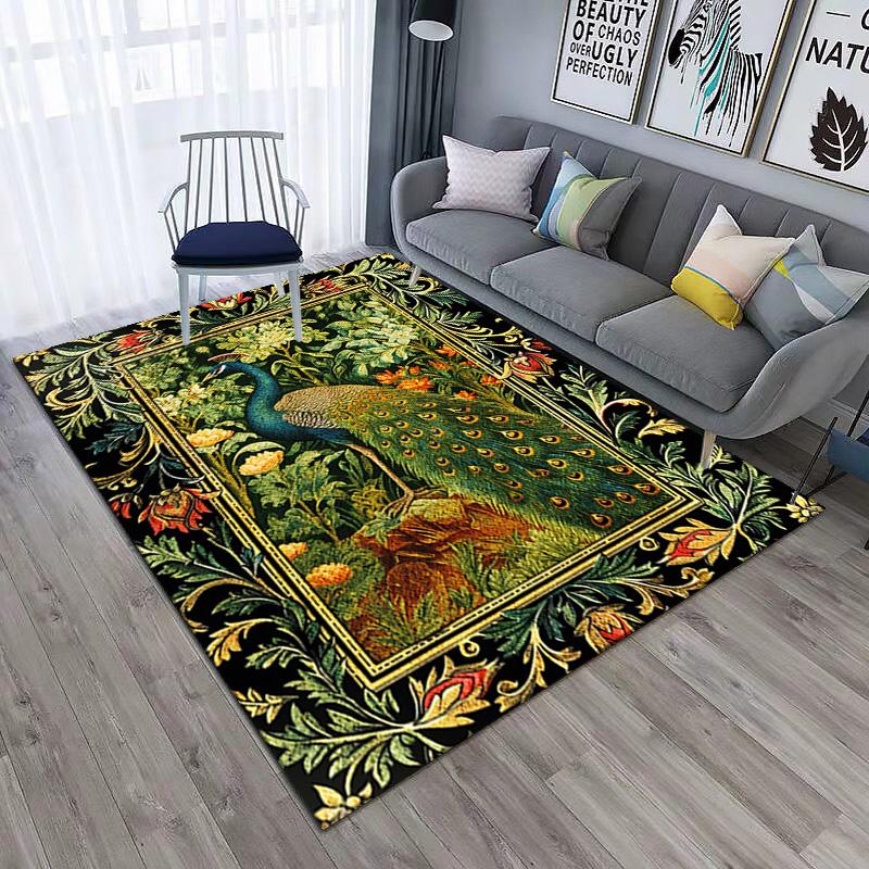 Black Cat Floral Garden Carpet Is Suitable For Living Room And Bedroom Doormats Office Balcony Decorative Carpet A11