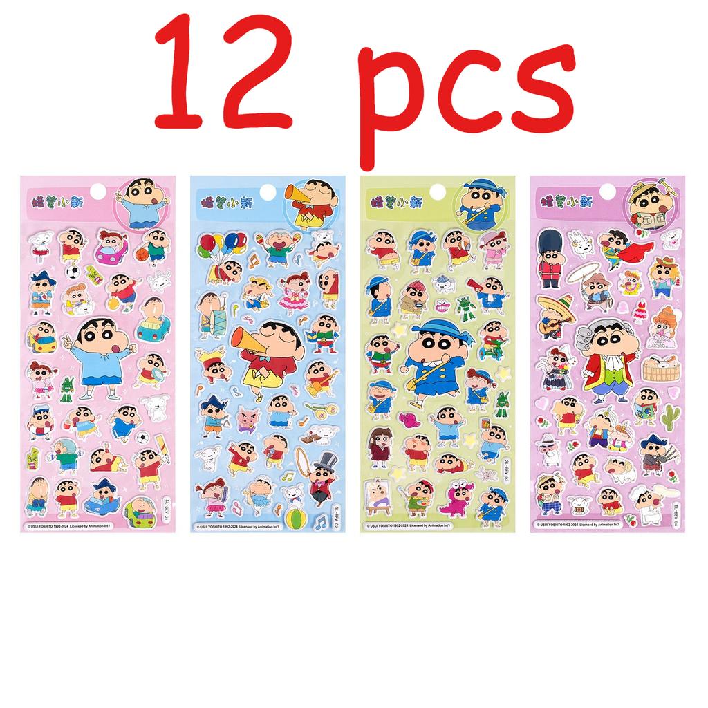 Cute Crayon Shin-chan Cartoon Stickers, 3D Waterproof Decals for Laptop, Water Bottle & Kids DIY Craft