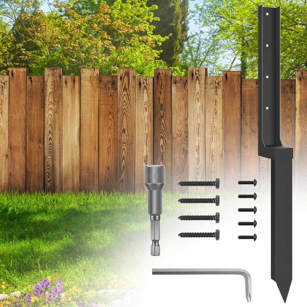 Sturdy Fence Support Stake Fence Repair Stake Replacement Thickened Quick Easy Metal Spikes Heavy For Repairing Lawn Protection