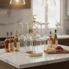 Wine Glass Holder, Metallic Countertop Stemware Rack for 6 Glasses, Home Bar Accessories