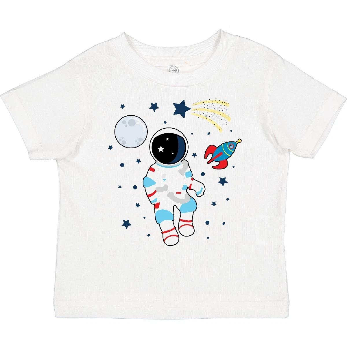 Inktastic Astronaut The Moon Spaceship And Shooting Star For Toddler T-Shirt I 140