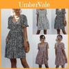 Stylish Women V-neck Holiday Mini Dress Featuring Elegant Polka Dot Design And Pockets