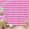Harlequin Rhombus Wallpaper, purple and white, powder pink background, 50x1000