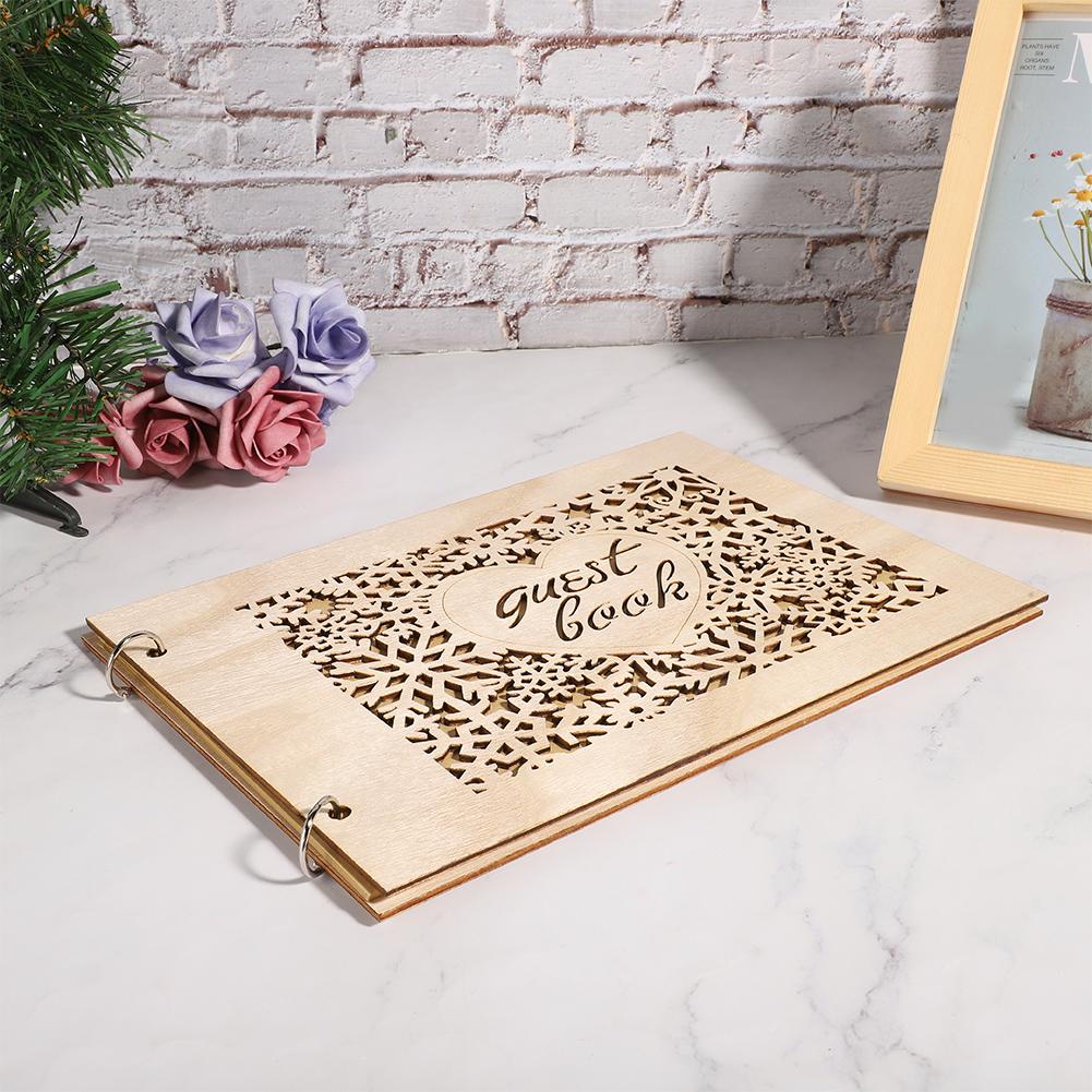 Innovatives hölzernes Hochzeitsgästebuchalbum zum Basteln für Hochzeitsverlobungsdekoration Typ 2