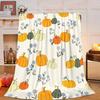 Pumpkin Flannel Blanket Floral Print Blanket Thanksgiving Air Conditioning Blanket Blanket Nap