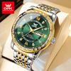 OPK 8174 Quartz Watches for Men Fashion Diamond Bezel Auto Date Week Waterproof Luminous Classic Business Men's Wristwatches