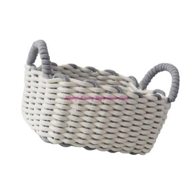 Trendy Handmade Small Cotton Rope Storage Baskets with Handy Organizers Home Accessory for Any Room Organization