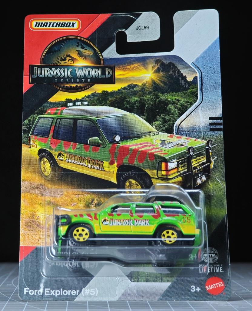 Genuine Matchbox Toy Car 1/64 Jurassic World Rebirth Ford Explorer Simulated Vehicle Model Toys Boys Collection Birthday Gifts