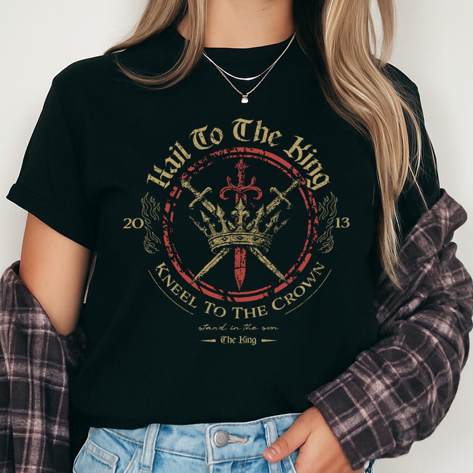 Hail to the King Tee, Vintage Crown Shirt, Medieval Rock Graphic Tee, Heavy Metal Tee 4XL