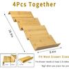 Bamboo Spice Rack For Drawer, 4 Tier Stackable Seasoning Storage Organizer Insert,for Kitchen Condiments Storage Insert(Jars Not Included,9.4"