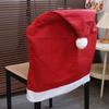 4pcs Soft Xmas Dinner Chair Seat Cover Solid Christmas Table Decor  Dress-up Props