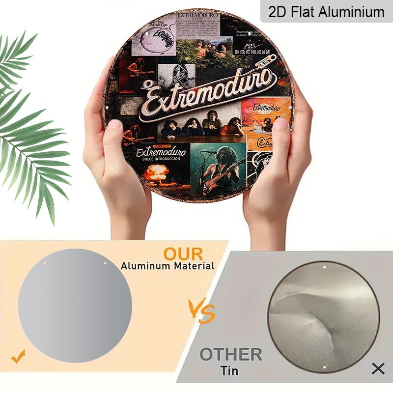 2D Flat 1pc Aluminum Decorative Piece Retro-Style Band Wall Hanging 7.87 inches × 7.87 inches Ideal for street displays, shops, bars, cafes, family