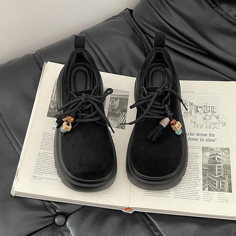 Literary Style Casual Versatile Big Head Shoes Women's Autumn and Winter 2025 New Retro Fashion Outer Loafers Single Shoes Tide