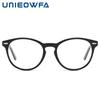 UNIEOWFA Acetate Round Optical Glasses for Men Frame Retro Prescription Eyeglasses Frame Male High Myopia Eyewear Frame Brand