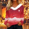 Long Sleeve Shirts For Women Cute Tops Christmas Prints Tees Blouses Casual Plus Size Basic Tops Pullover