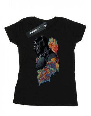 Womens/Ladies Black Panther Profile Cotton T-Shirt