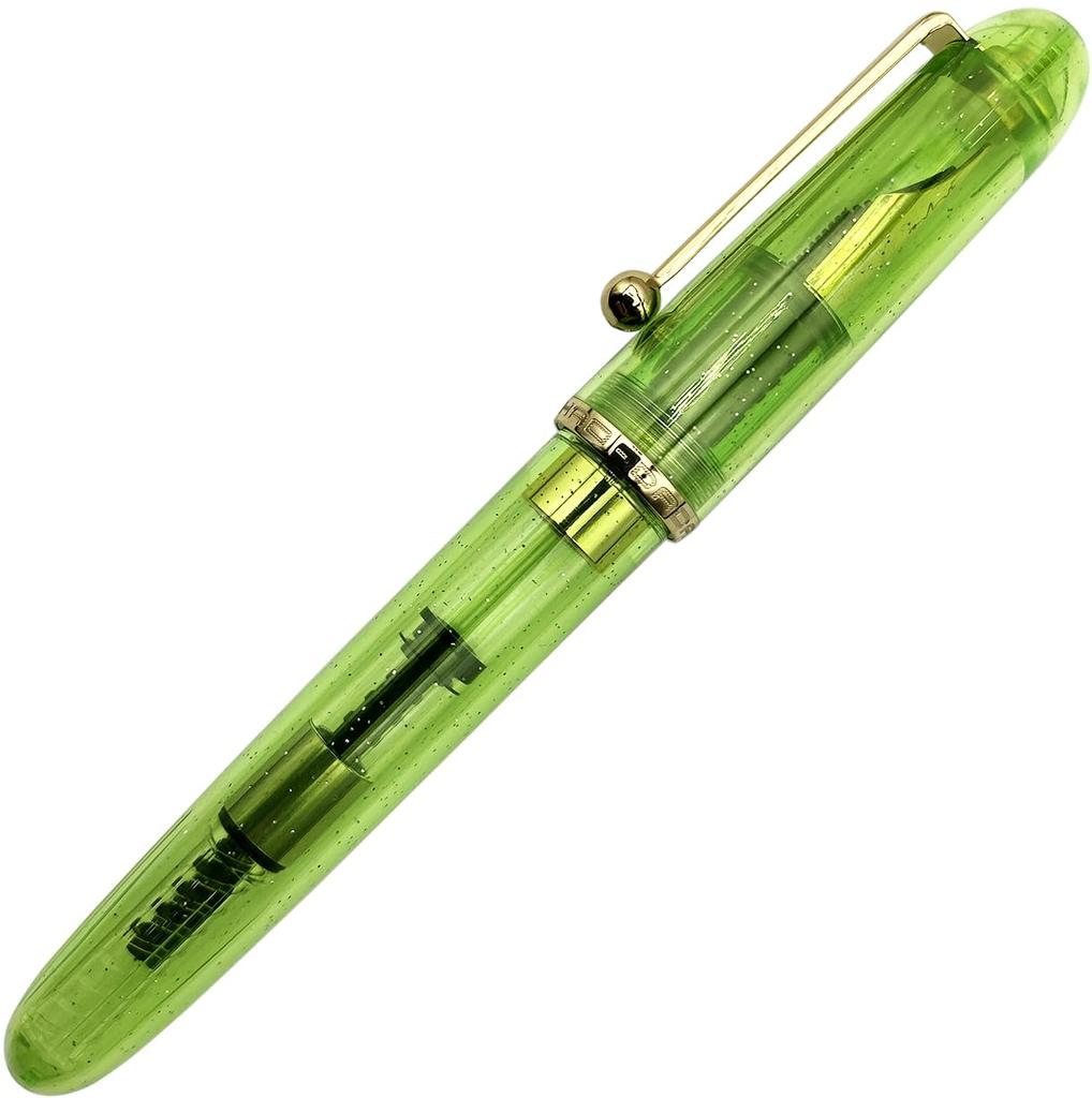 Gullor Acrylic Fountain Heartbeat Transparent Fine Nib Pen, Tip, Green, (0.5mm)