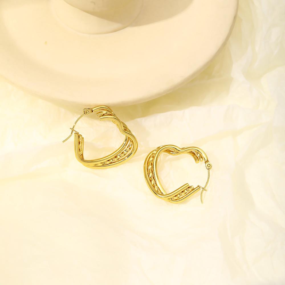 Fashion Personality Stainless Steel Stud Earrings High Light Luxury Square Geometric Earrings Femininity Niche Earrings
