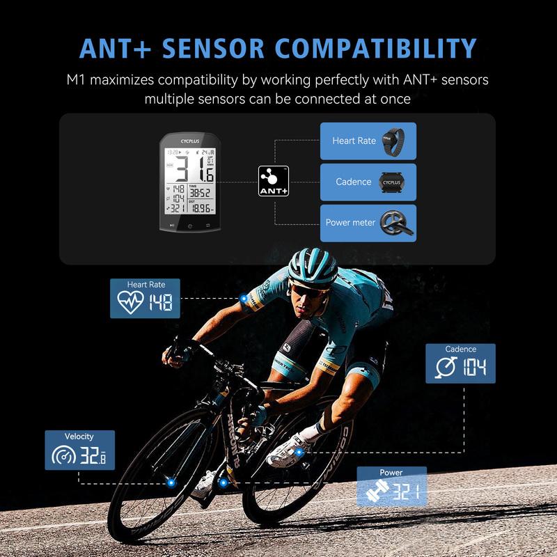 CYCPLUS M1 GPS Bike Computer Cycling Accessories Bicycle Speedometer BLE 5.0 ANT+ Cycle Ciclismo Kilometer Counter for Riding