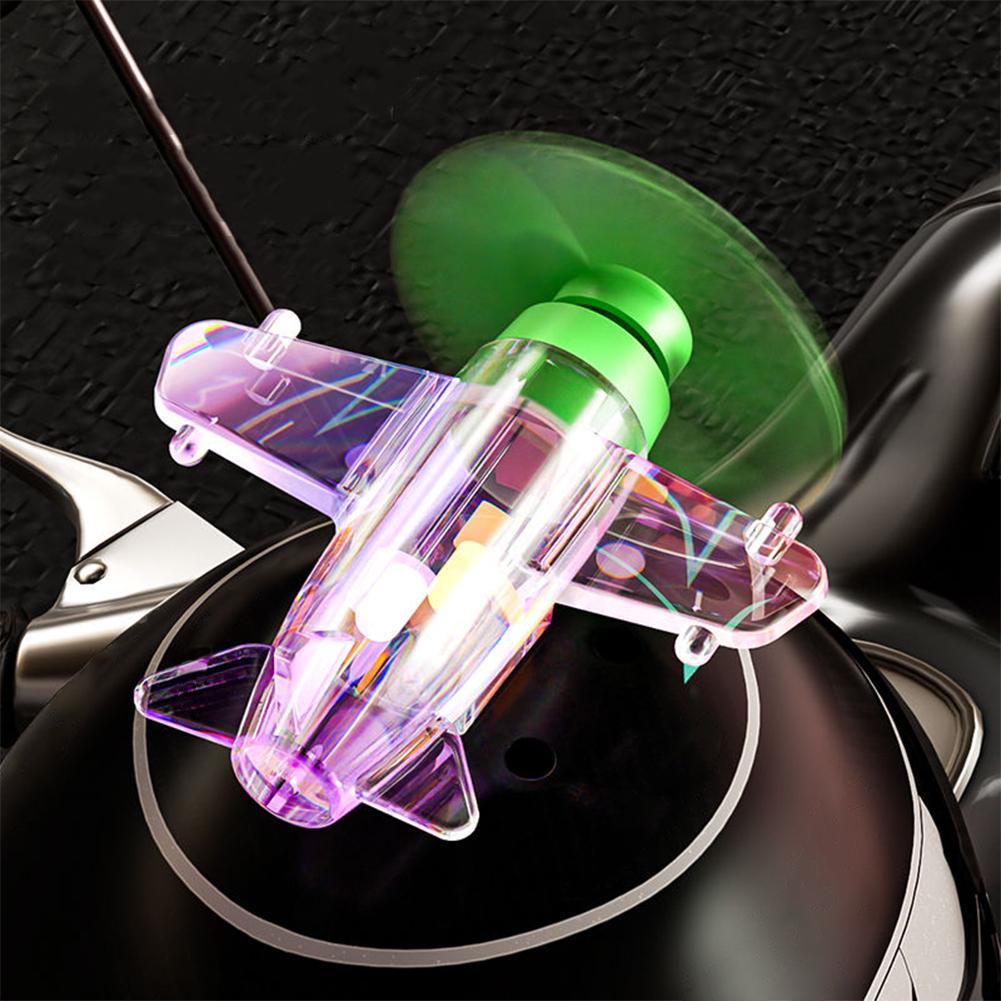 Wind Power Aircraft Wind Power LED Bright Light Car Rotation Electric Lights Night Motorcycle Accessories Decoration E0I6