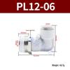 Premium White Male Thread Elbow PL8-02 Pneumatic Connector, 4-M5/6-01/10-03/12-04 Air Tube