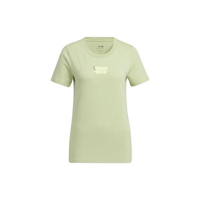 Neo Letter Logo Print Casual Sports Short Sleeve Tee Women Tops Light-Green HS6838