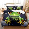 Frog 3D Printed Duvet Cover Sets, Soft Microfiber Quilt Covers 2Pcs, Comforter Cover With Zipper Closure For Kids Boys Bedroom