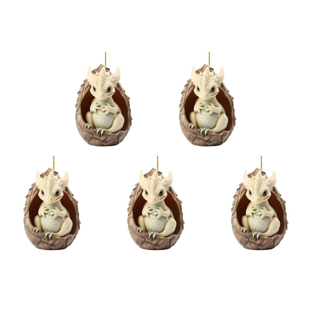 Christmas Dragon Ornaments Novelty Dragon Egg Tree Pendant Acrylic Hanging Keychain Decoration Festive Party Supplies