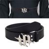 Punk PU Waist Belt for Jean Rock and Roll Hip Hop Studded Belt Waistband Glinting Buckle with Encrusted Rhinestones