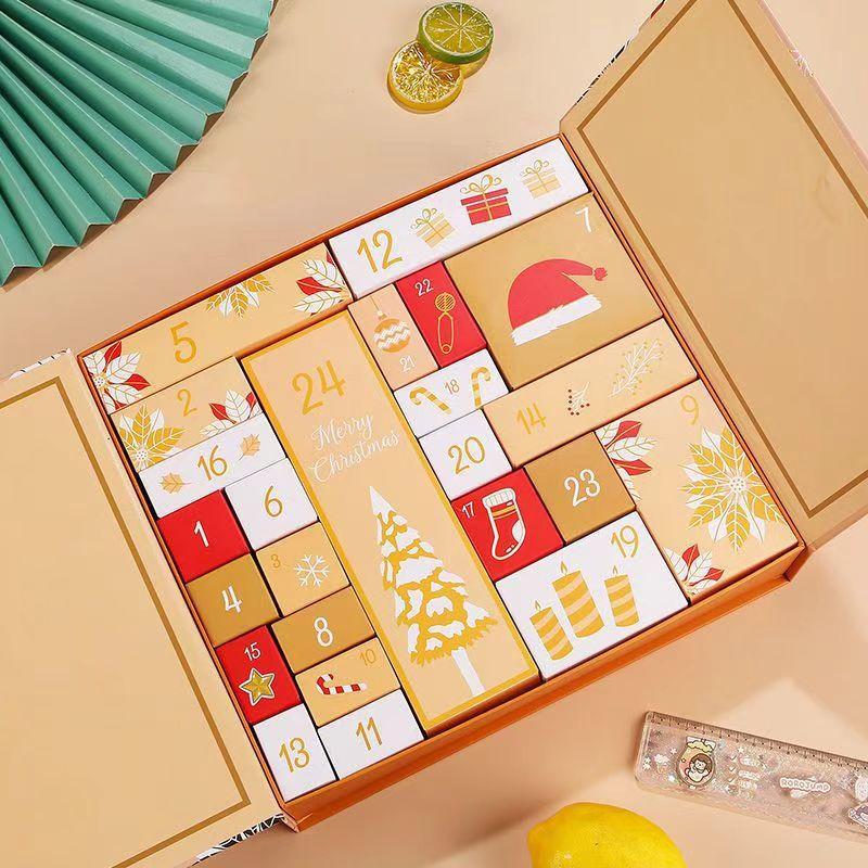 Christmas Advent Calendar Boxes To Fill 24 Grids Countdown Calendar Boxes Christmas Empty Storage Boxes for Packaged Gifts Kids as show